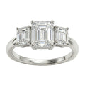 Venturant 2.00-5.00 Carat T.W. Emerald-cut Lab Grown Diamond (F/VS+) 14K Gold 3 Stone Ring