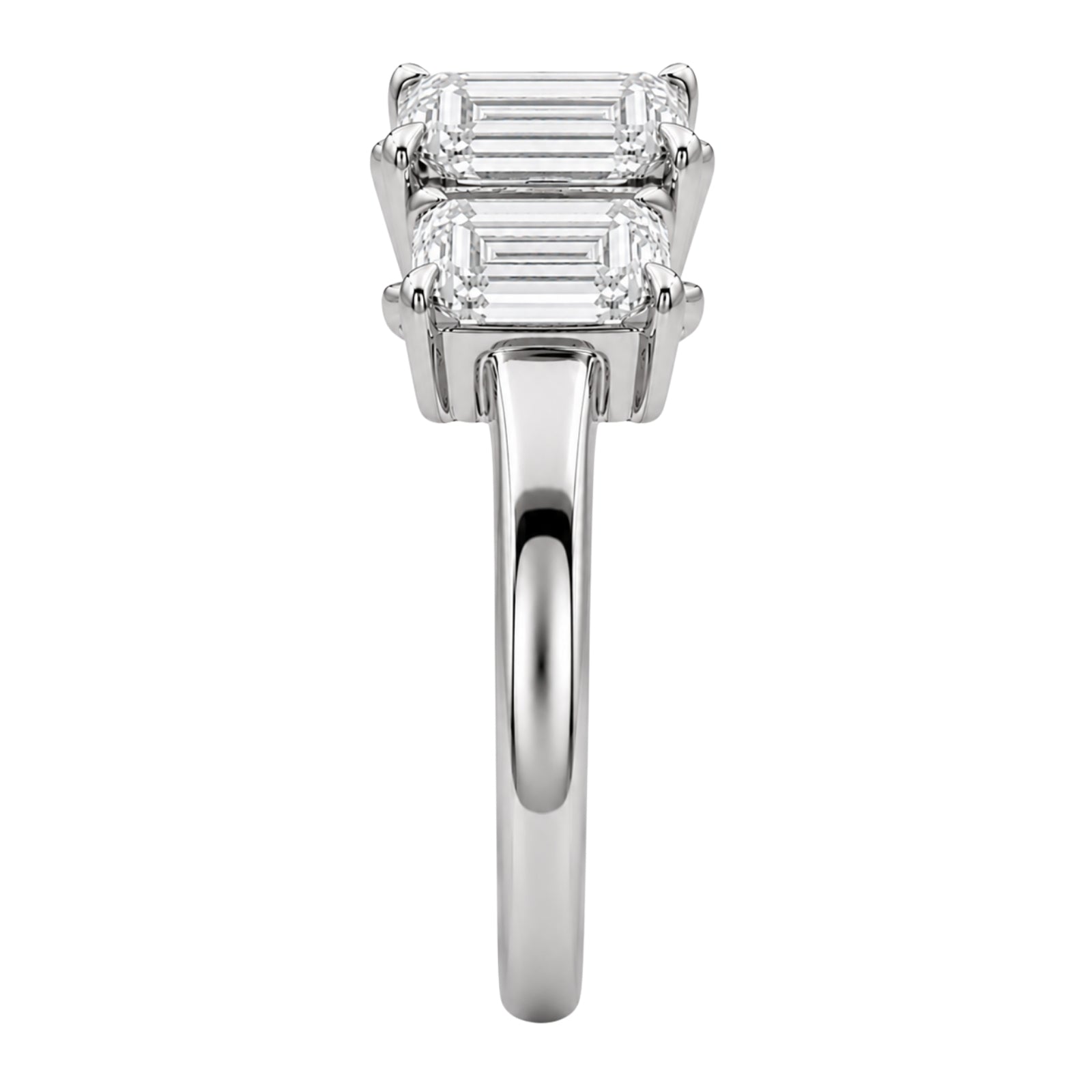 Venturant 2.00-5.00 Carat T.W. Emerald-cut Lab Grown Diamond (F/VS+) 14K Gold 3 Stone Ring