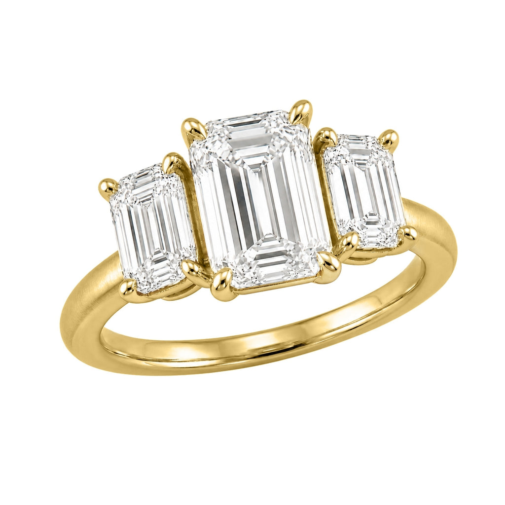 Venturant 2.00-5.00 Carat T.W. Emerald-cut Lab Grown Diamond (F/VS+) 14K Gold 3 Stone Ring