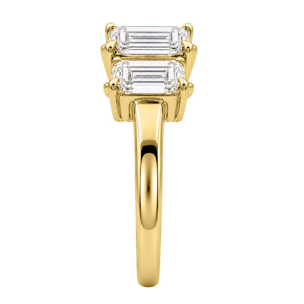 Venturant 2.00-5.00 Carat T.W. Emerald-cut Lab Grown Diamond (F/VS+) 14K Gold 3 Stone Ring