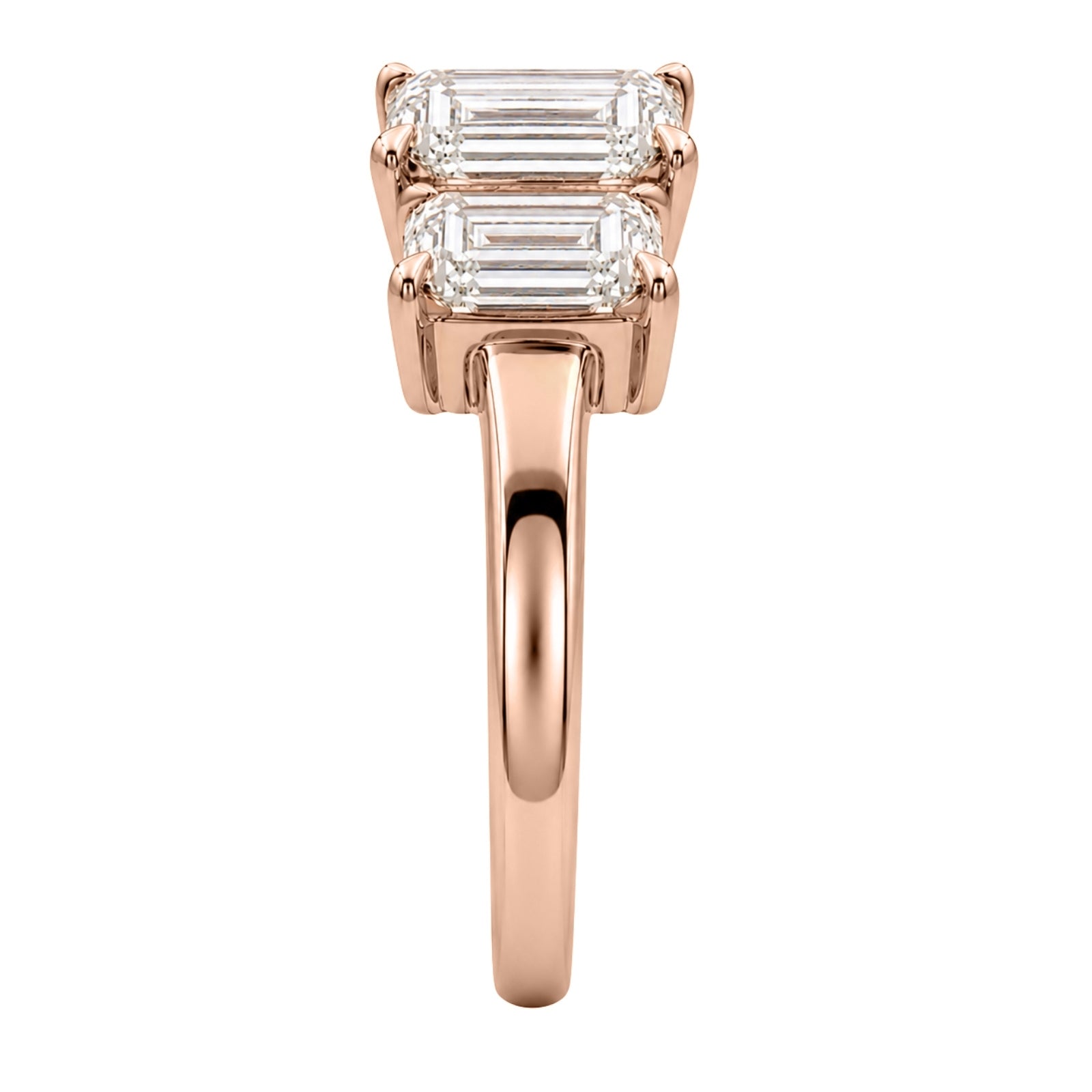 Venturant 2.00-5.00 Carat T.W. Emerald-cut Lab Grown Diamond (F/VS+) 14K Gold 3 Stone Ring