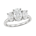 Venturant 2.00-5.00 Carat T.W. Oval-cut Lab Grown Diamond (F/VS+) 14K Gold 3 Stone Ring