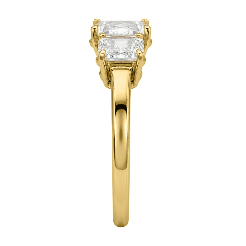 Venturant 2.00-5.00 Carat T.W. Princess-cut Lab Grown Diamond (F/VS+) 14K Gold 3 Stone Ring