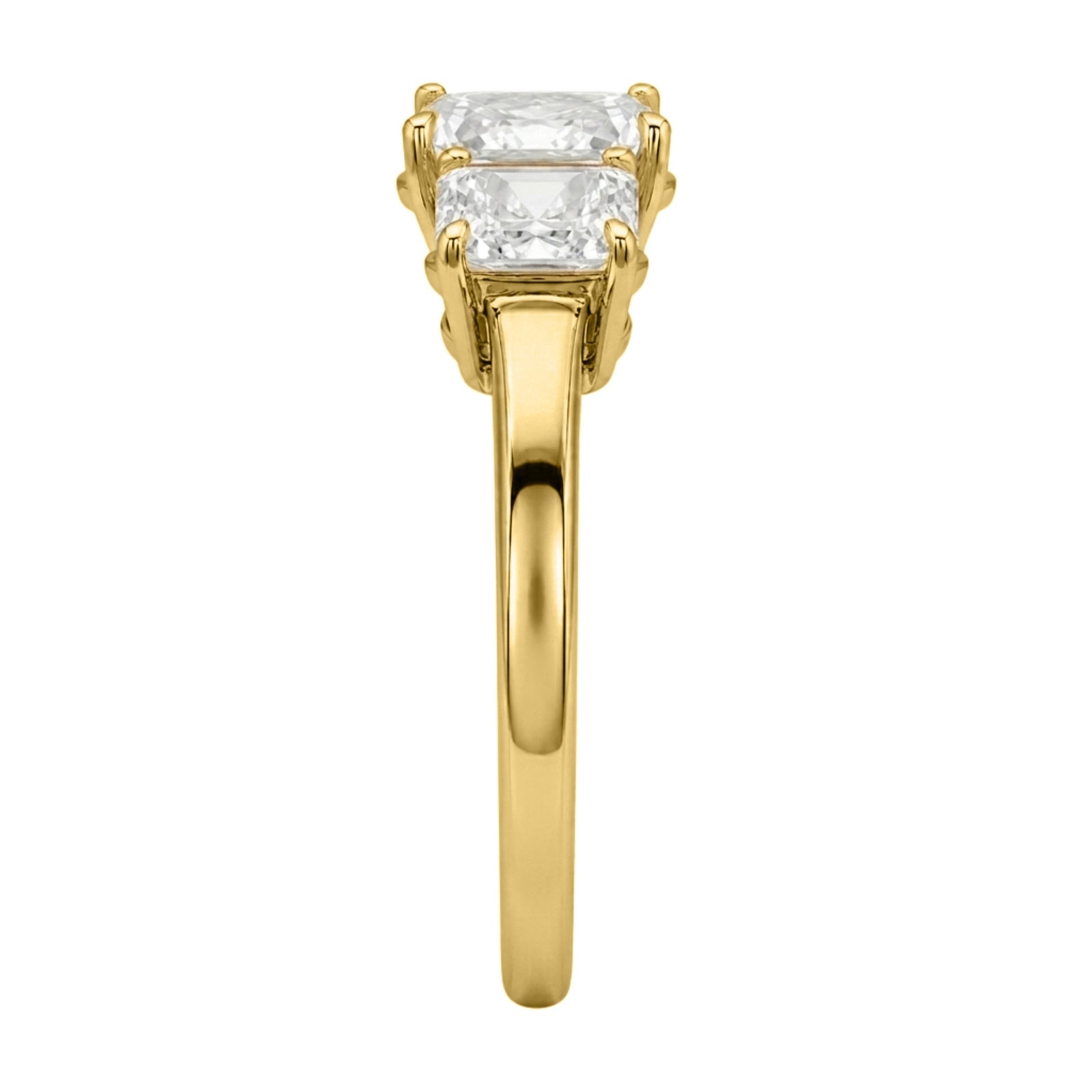 Venturant 2.00-5.00 Carat T.W. Princess-cut Lab Grown Diamond (F/VS+) 14K Gold 3 Stone Ring