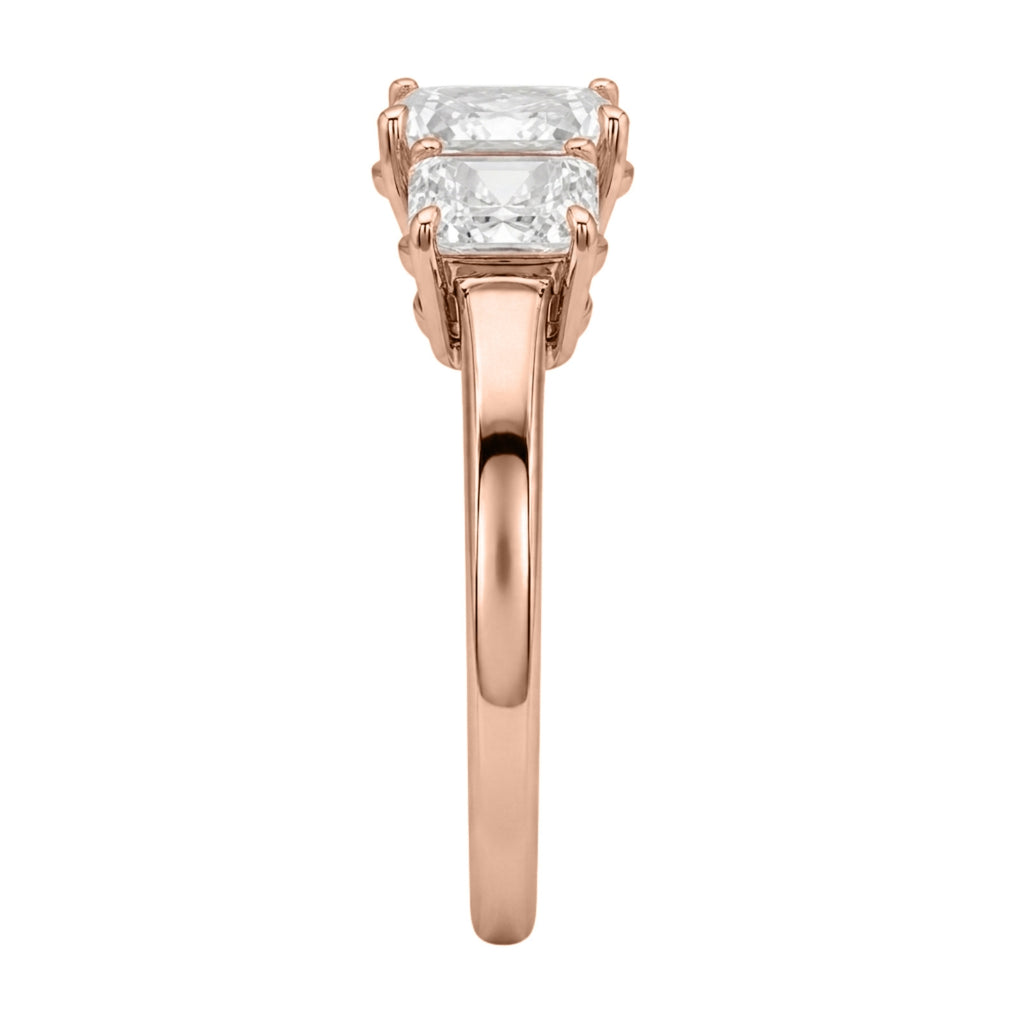 Venturant 2.00-5.00 Carat T.W. Princess-cut Lab Grown Diamond (F/VS+) 14K Gold 3 Stone Ring