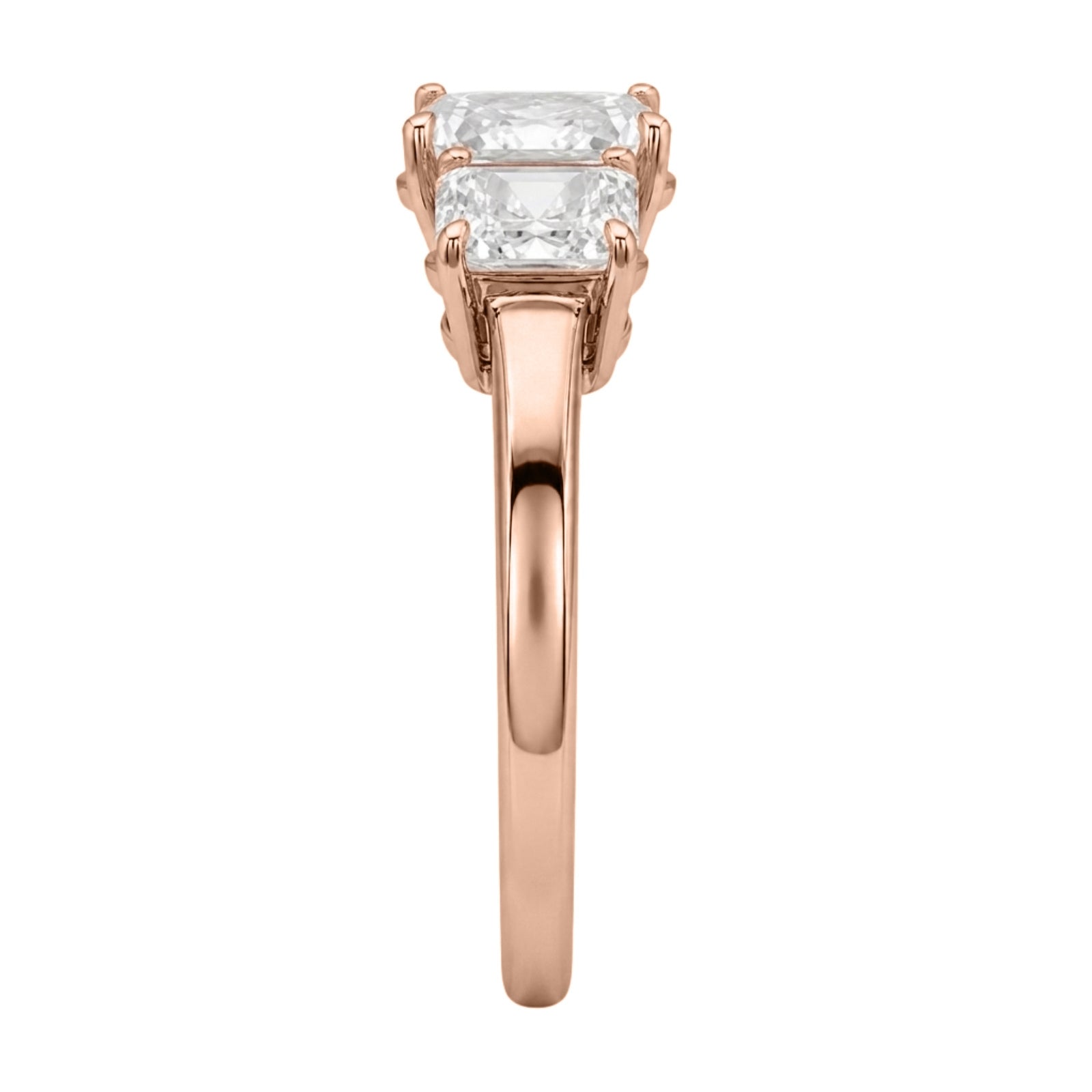 Venturant 2.00-5.00 Carat T.W. Princess-cut Lab Grown Diamond (F/VS+) 14K Gold 3 Stone Ring