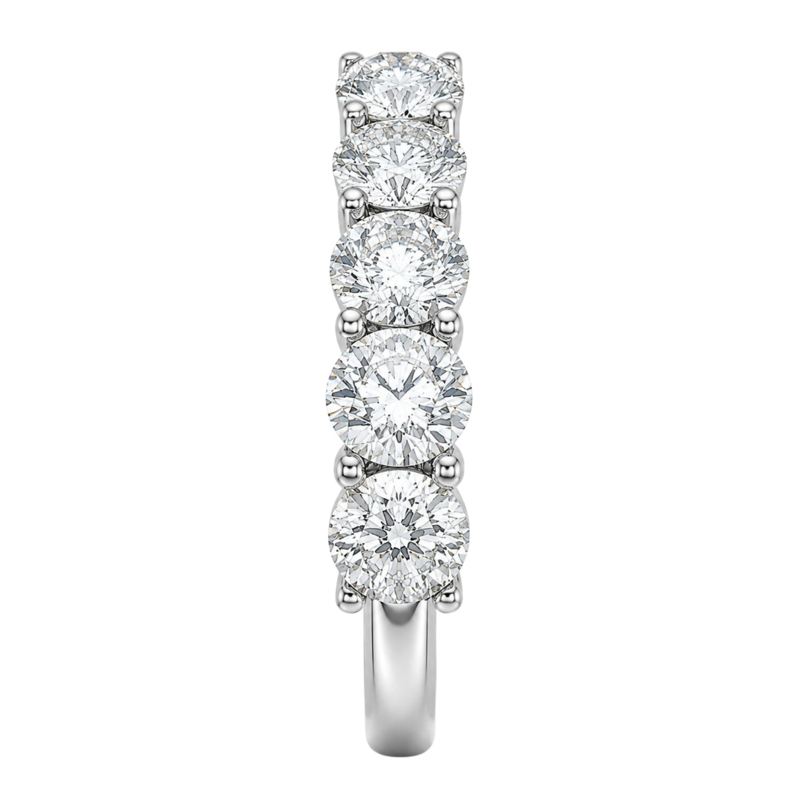 Venturant 1.00-5.00 Carat T.W. Round-cut Lab Grown Diamond (F/VS+) 14K Gold 5 Stone Band Ring