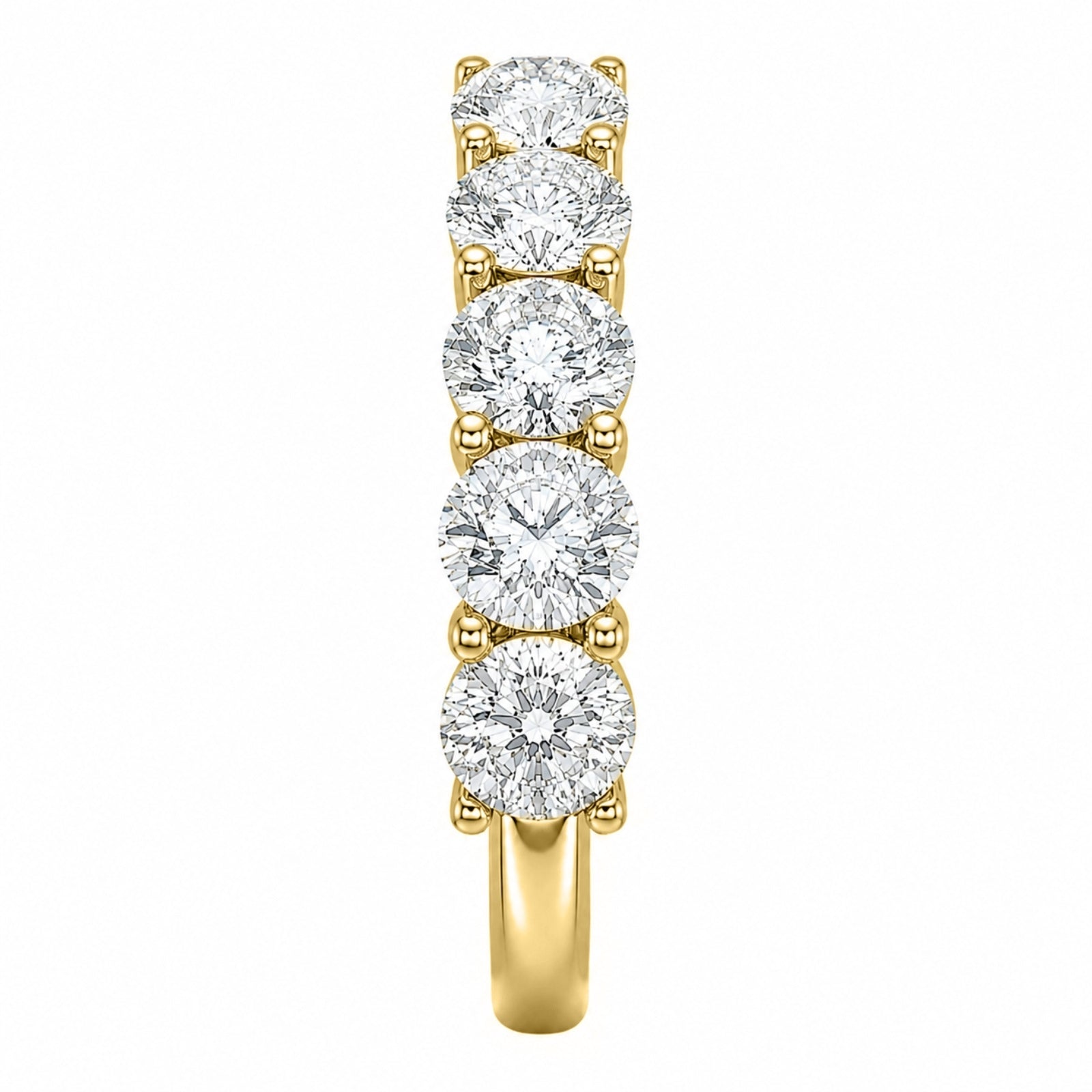 Venturant 1.00-5.00 Carat T.W. Round-cut Lab Grown Diamond (F/VS+) 14K Gold 5 Stone Band Ring
