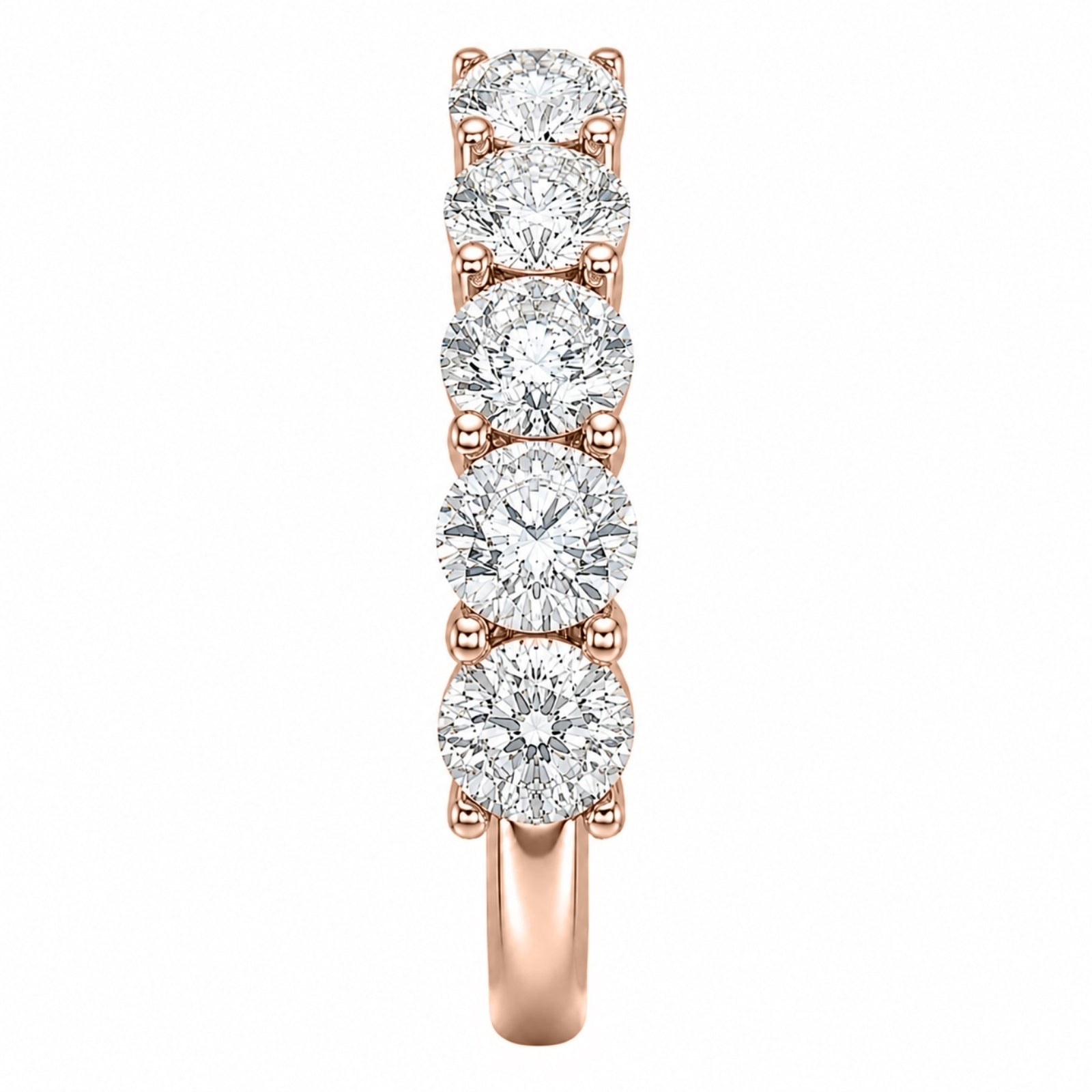 Venturant 1.00-5.00 Carat T.W. Round-cut Lab Grown Diamond (F/VS+) 14K Gold 5 Stone Band Ring
