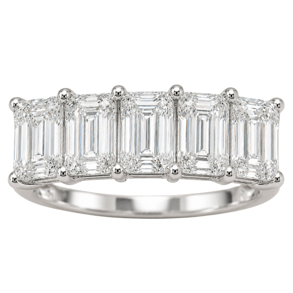 Venturant 2.50-7.00 Carat T.W. Emerald-cut Lab Grown Diamond (F/VS+) 14K Gold 5 Stone Ring