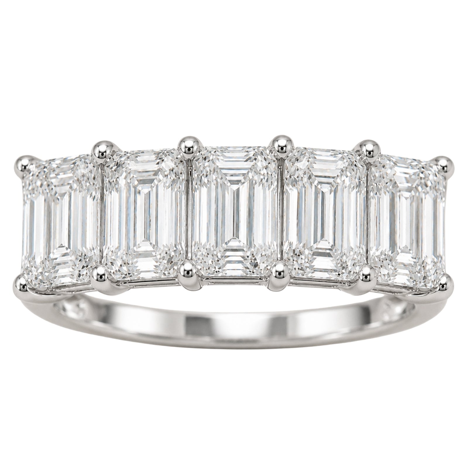 Venturant 2.50-7.00 Carat T.W. Emerald-cut Lab Grown Diamond (F/VS+) 14K Gold 5 Stone Ring