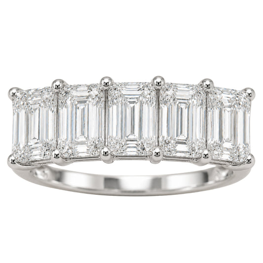 Venturant 2.50-7.00 Carat T.W. Emerald-cut Lab Grown Diamond (F/VS+) 14K Gold 5 Stone Ring