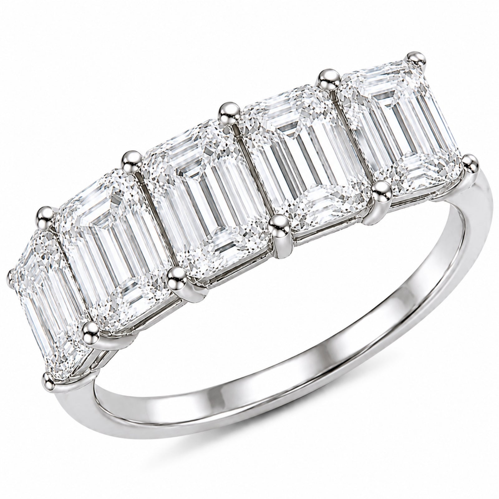 Venturant 2.50-7.00 Carat T.W. Emerald-cut Lab Grown Diamond (F/VS+) 14K Gold 5 Stone Ring