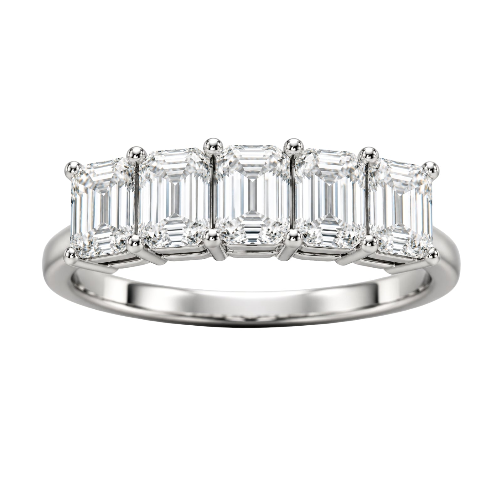 Venturant 2.50-7.00 Carat T.W. Emerald-cut Lab Grown Diamond (F/VS+) 14K Gold 5 Stone Ring