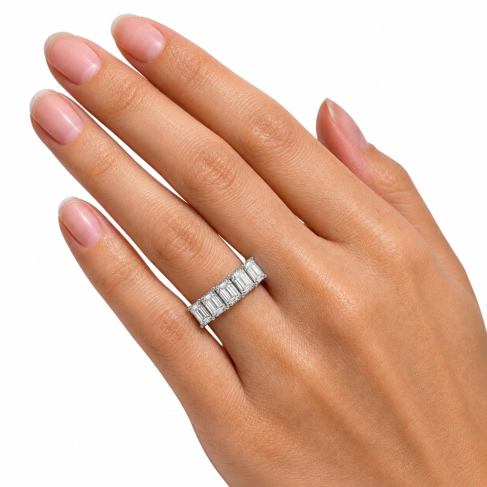 Venturant 2.50-7.00 Carat T.W. Emerald-cut Lab Grown Diamond (F/VS+) 14K Gold 5 Stone Ring