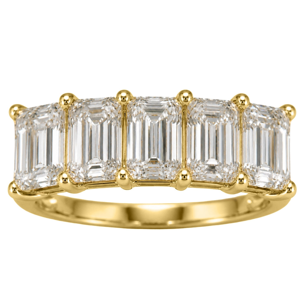 Venturant 2.50-7.00 Carat T.W. Emerald-cut Lab Grown Diamond (F/VS+) 14K Gold 5 Stone Ring