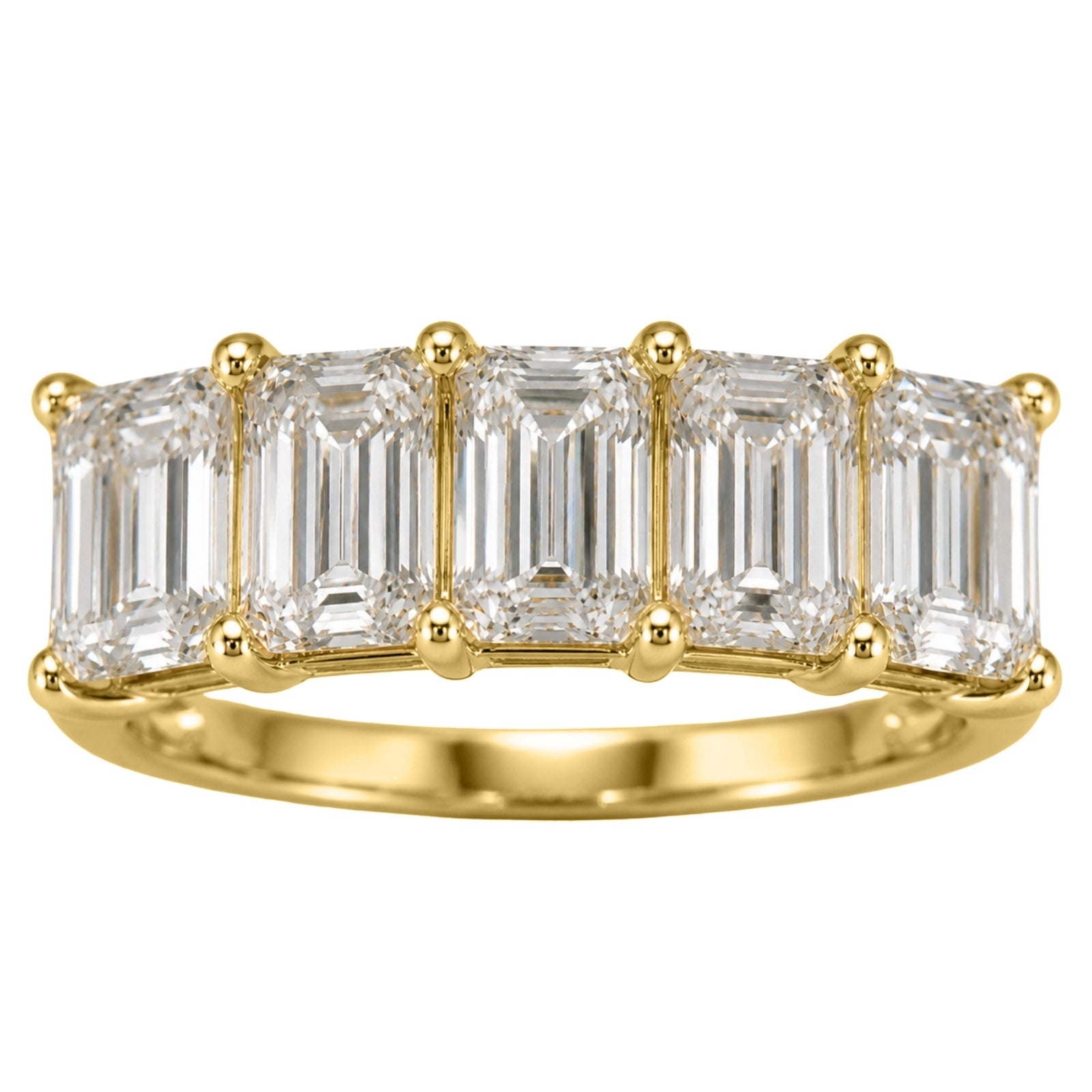 Venturant 2.50-7.00 Carat T.W. Emerald-cut Lab Grown Diamond (F/VS+) 14K Gold 5 Stone Ring