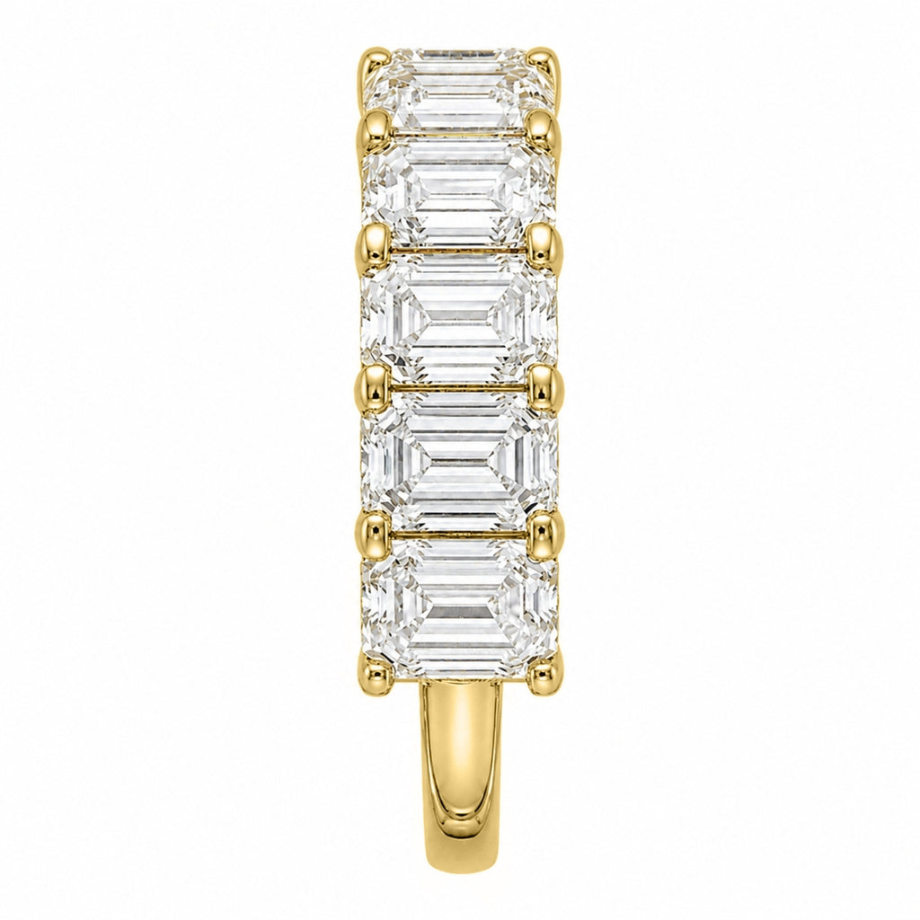 Venturant 2.50-7.00 Carat T.W. Emerald-cut Lab Grown Diamond (F/VS+) 14K Gold 5 Stone Ring