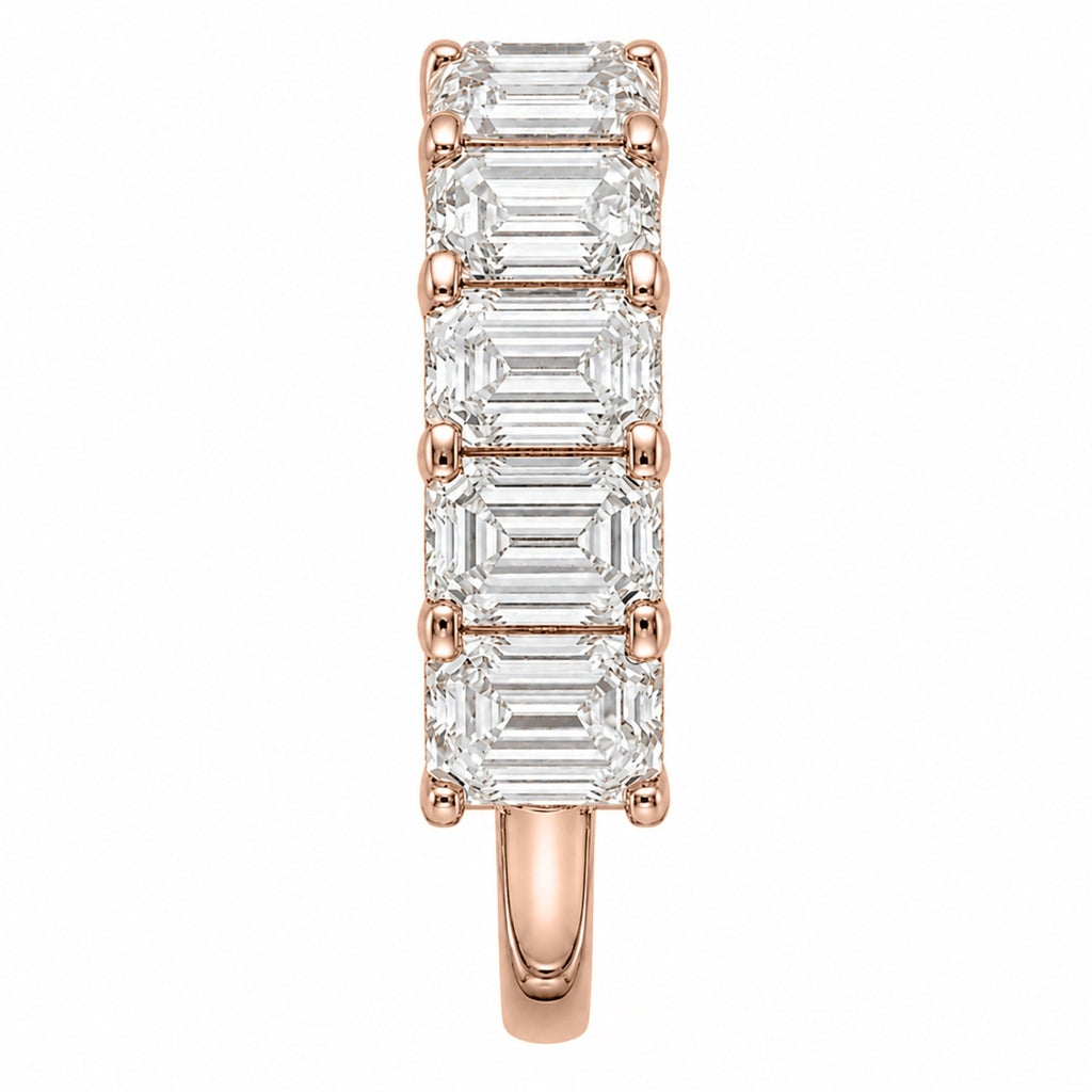 Venturant 2.50-7.00 Carat T.W. Emerald-cut Lab Grown Diamond (F/VS+) 14K Gold 5 Stone Ring