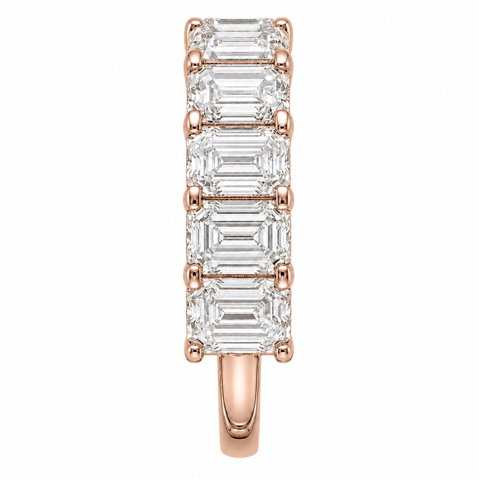 Venturant 2.50-7.00 Carat T.W. Emerald-cut Lab Grown Diamond (F/VS+) 14K Gold 5 Stone Ring