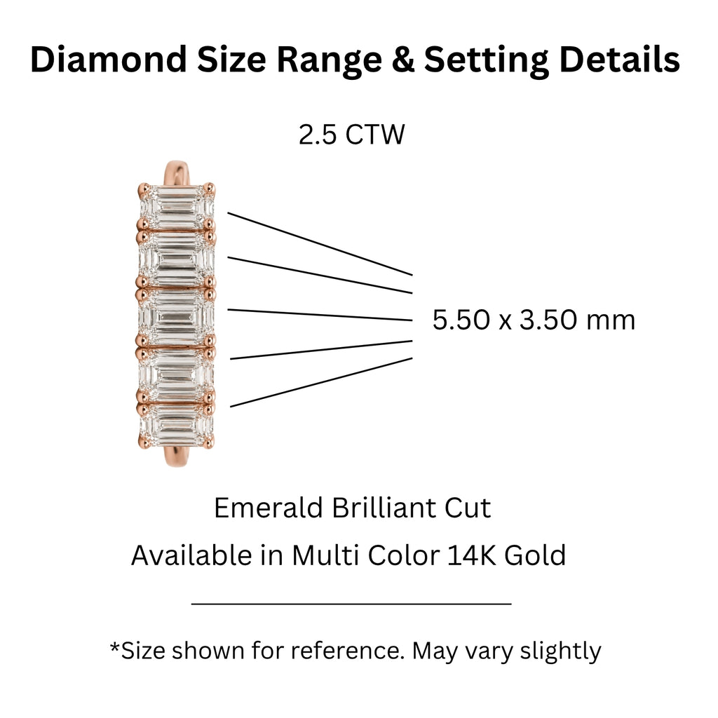 Venturant 2.50-7.00 Carat T.W. Emerald-cut Lab Grown Diamond (F/VS+) 14K Gold 5 Stone Ring