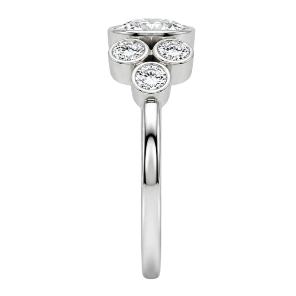 Venturant 2.00 Carat T.W. Round-cut Lab Grown Diamond (F/VS+) 14K Gold Bezel Set 7 Stone Ring