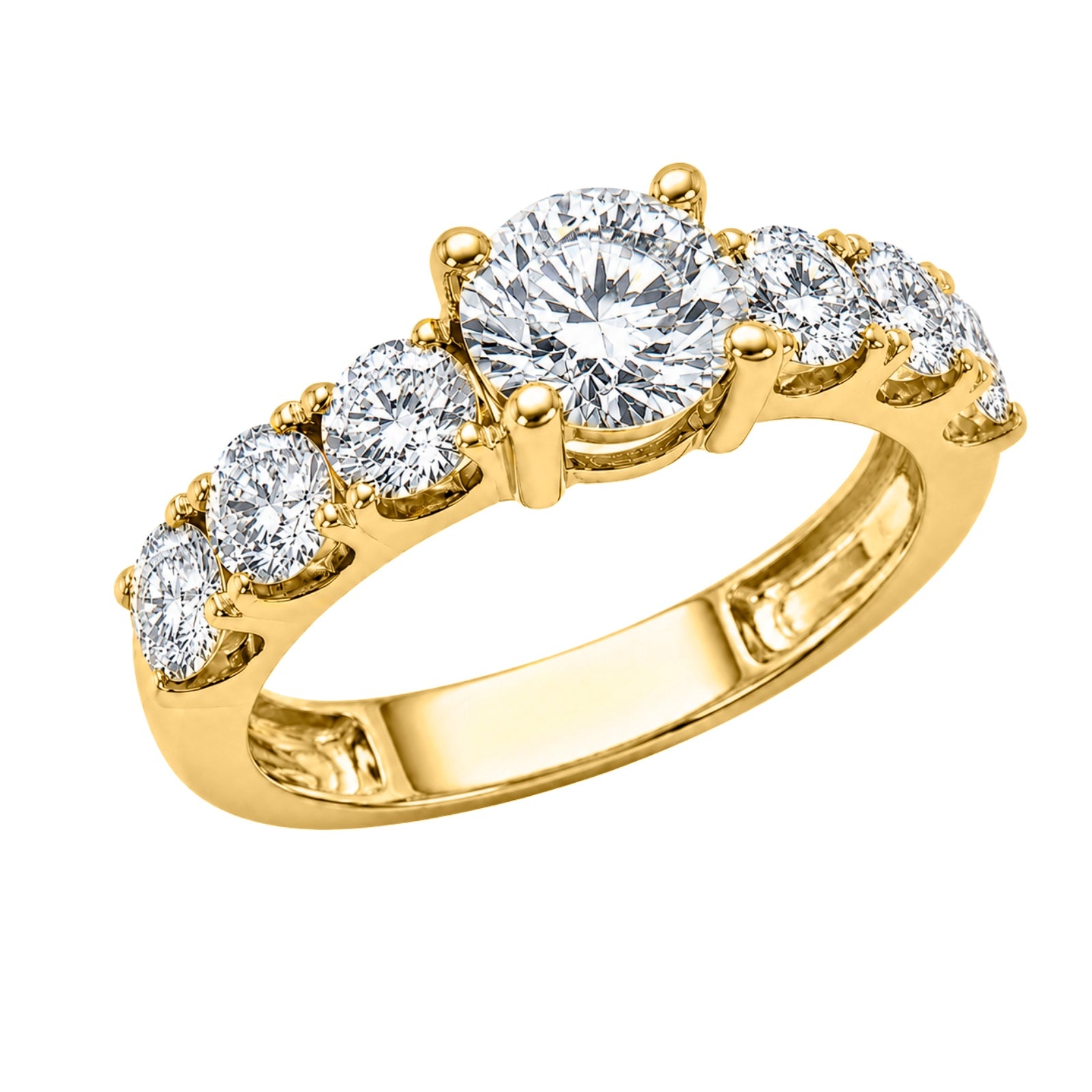 Venturant 3.00 Carat T.W. Round-cut Lab Grown Diamond (F/VS+) 14K Gold Fashion Ring