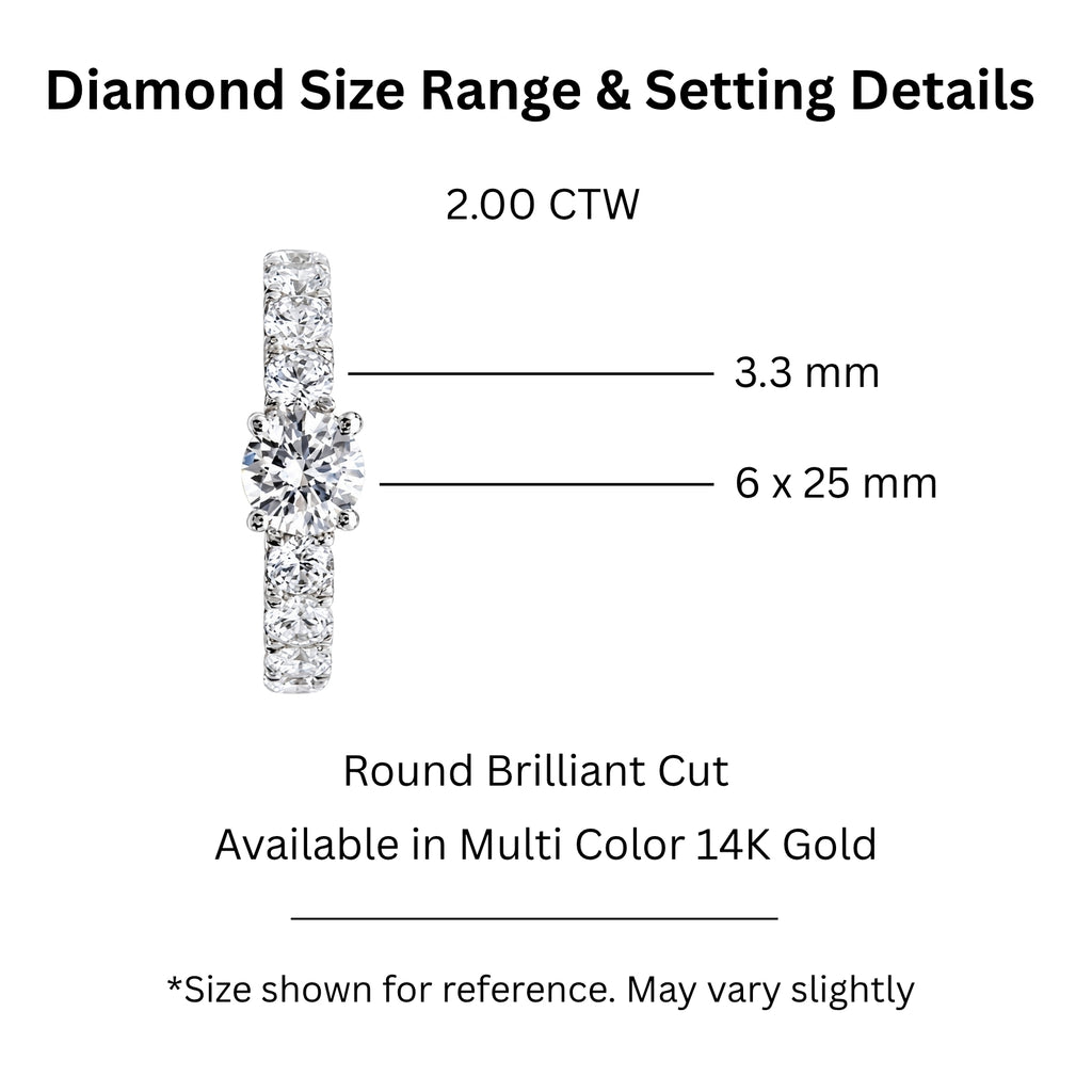 Venturant 2.00 Carat T.W. Round-cut Lab Grown Diamond (F/VS+) 14K Gold Fashion Ring