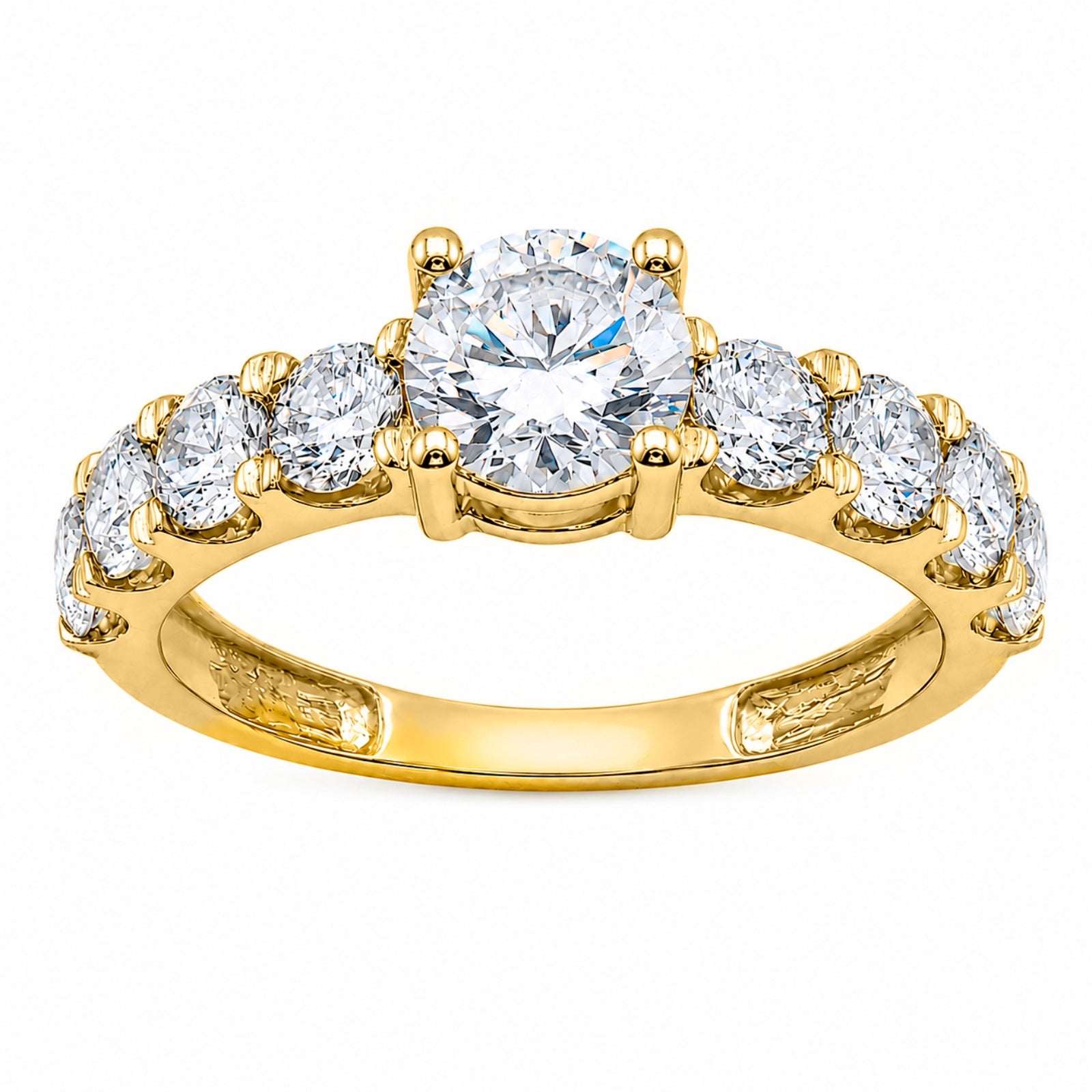 Venturant 2.00 Carat T.W. Round-cut Lab Grown Diamond (F/VS+) 14K Gold Fashion Ring