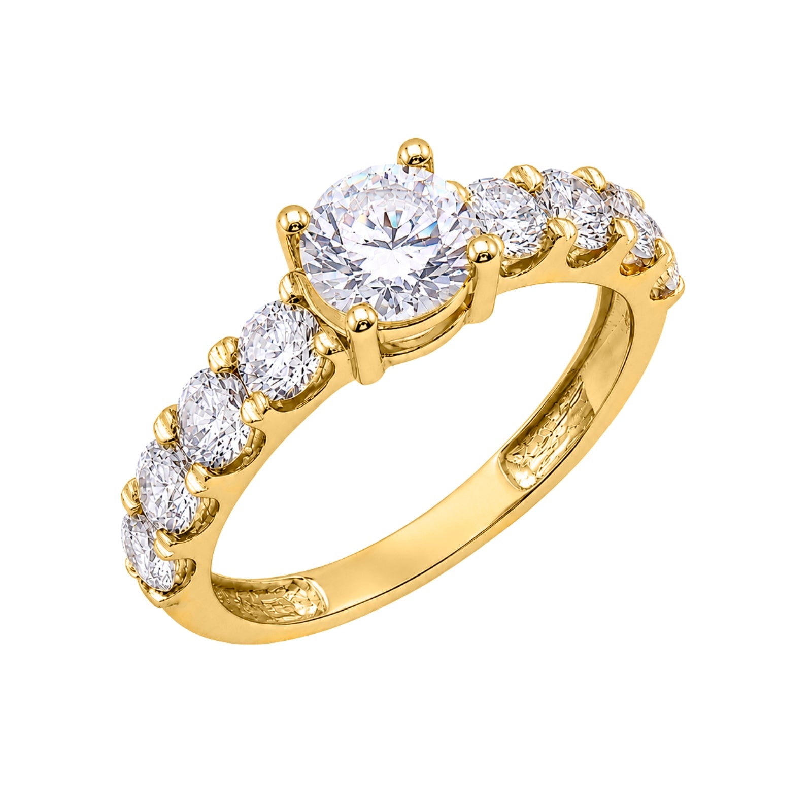 Venturant 2.00 Carat T.W. Round-cut Lab Grown Diamond (F/VS+) 14K Gold Fashion Ring