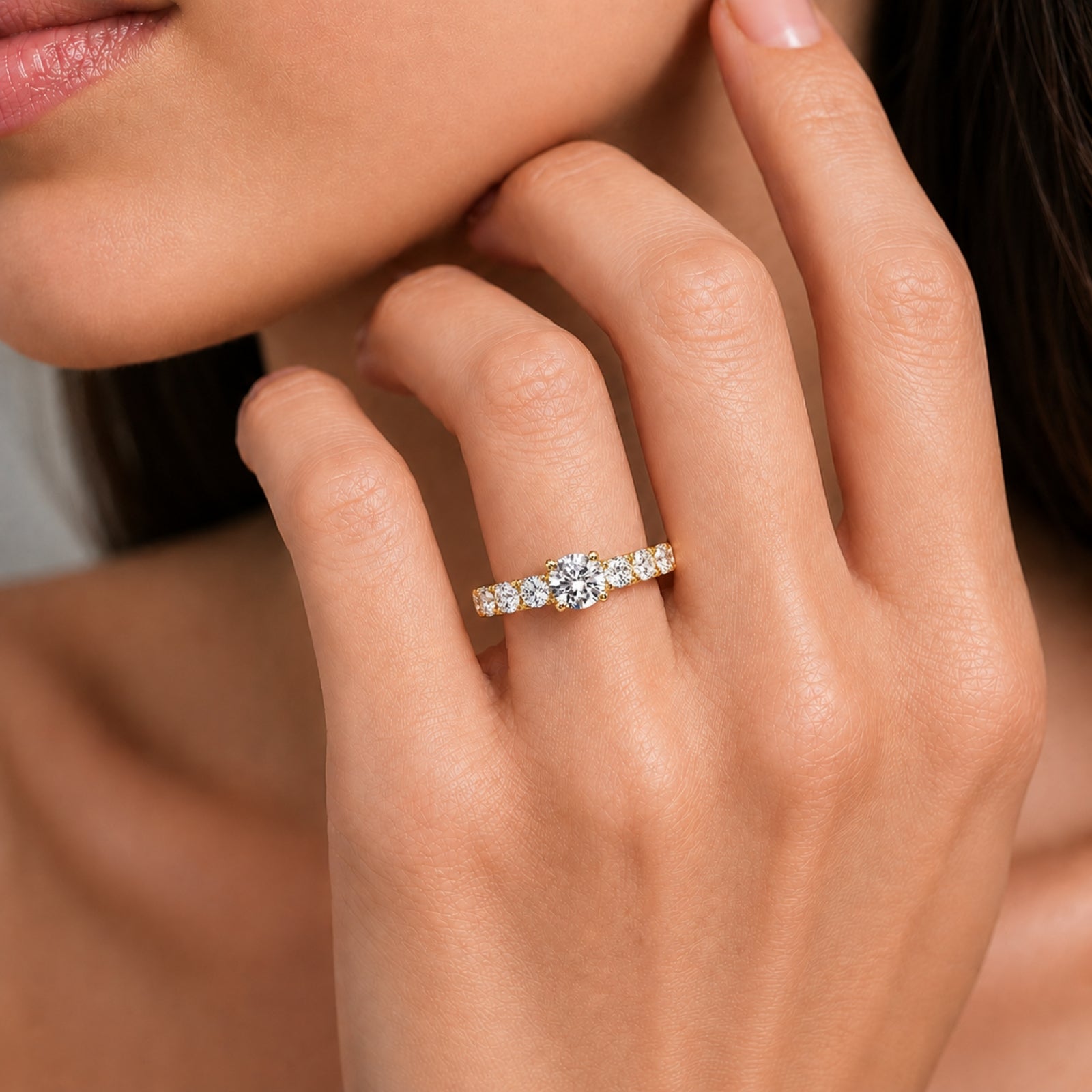 Venturant 2.00 Carat T.W. Round-cut Lab Grown Diamond (F/VS+) 14K Gold Fashion Ring