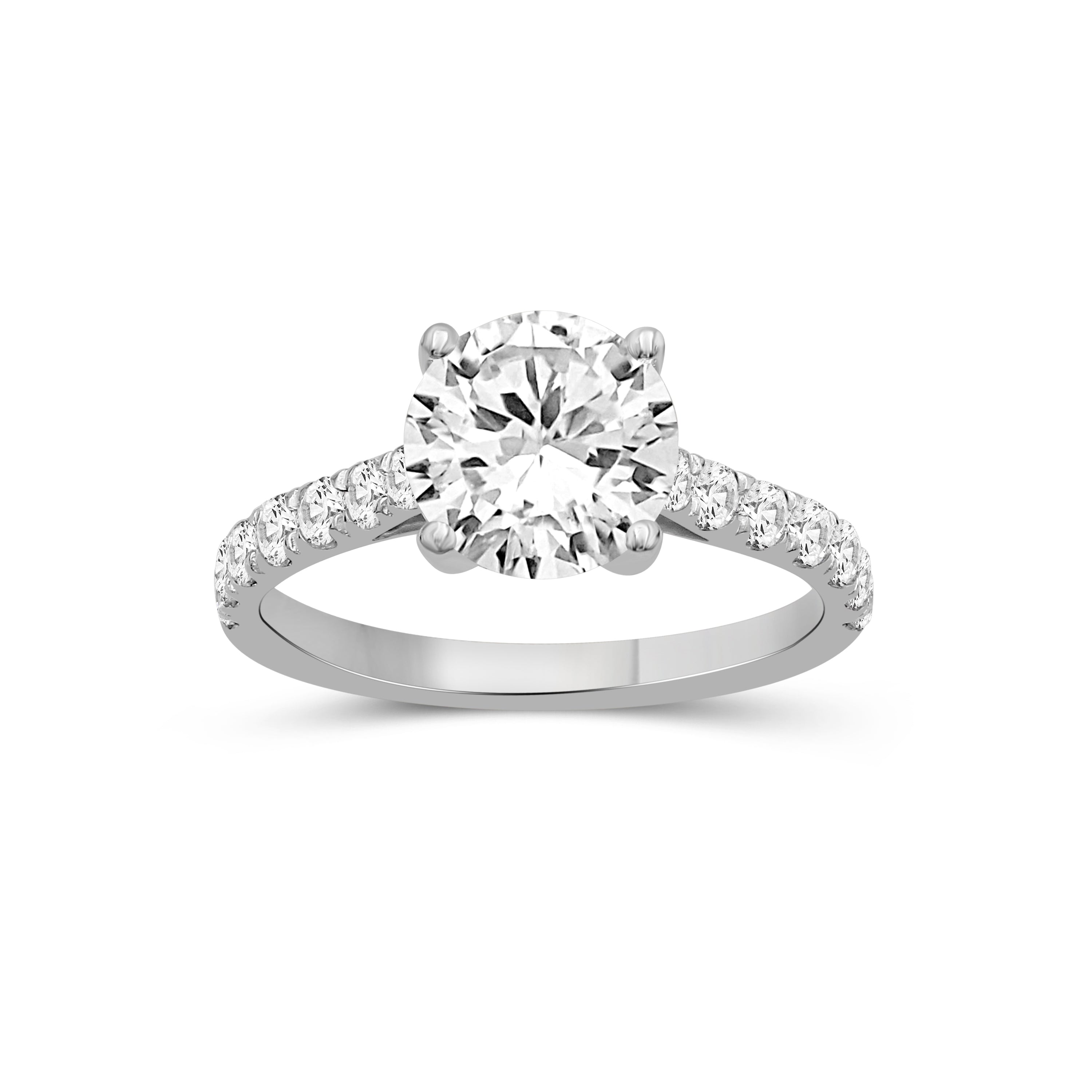 Venturant 1.50-4.50 Carat T.W. Round-cut Lab Grown Diamond (F/VS+) 14K Gold Solitaire Band Ring