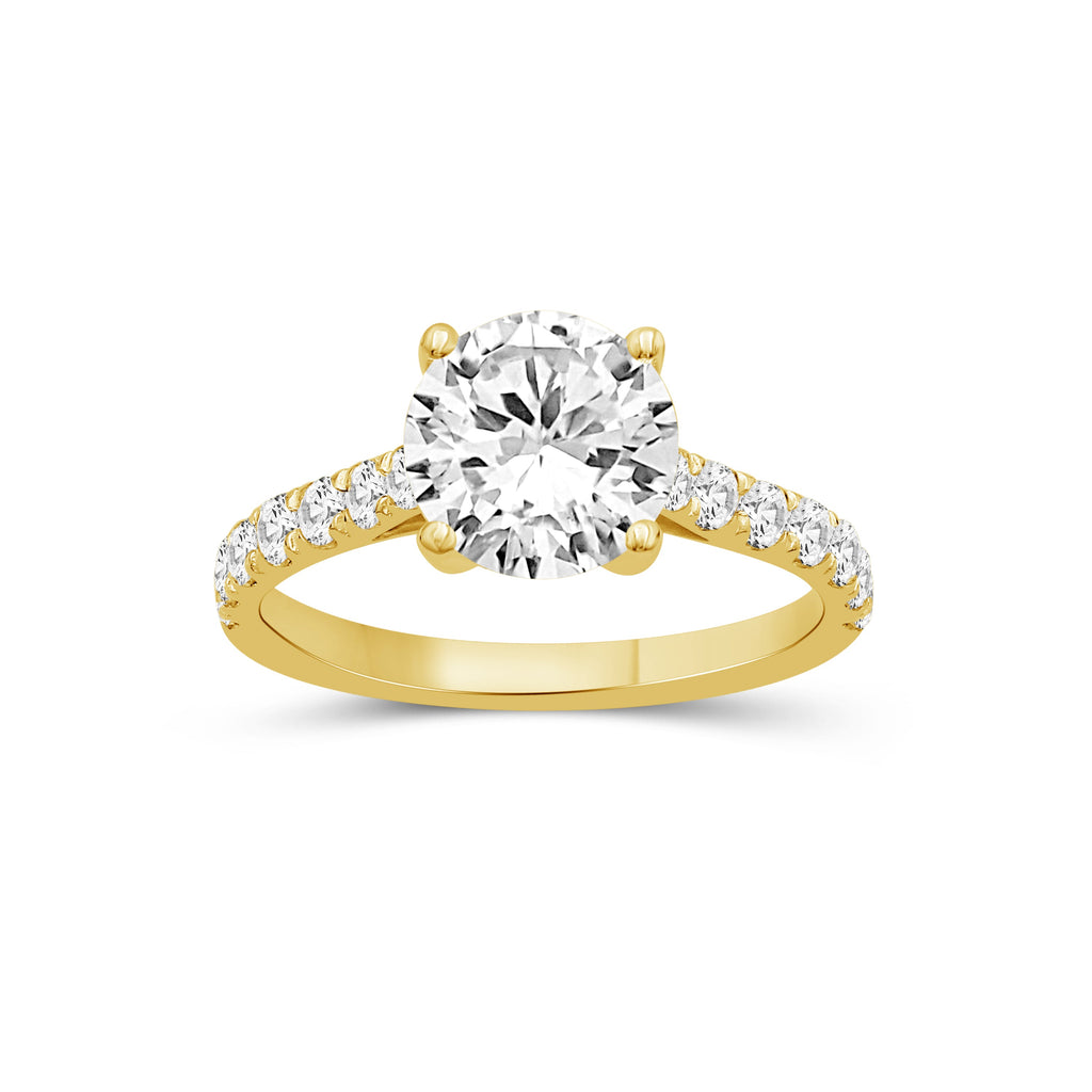 Venturant 1.50-4.50 Carat T.W. Round-cut Lab Grown Diamond (F/VS+) 14K Gold Solitaire Band Ring