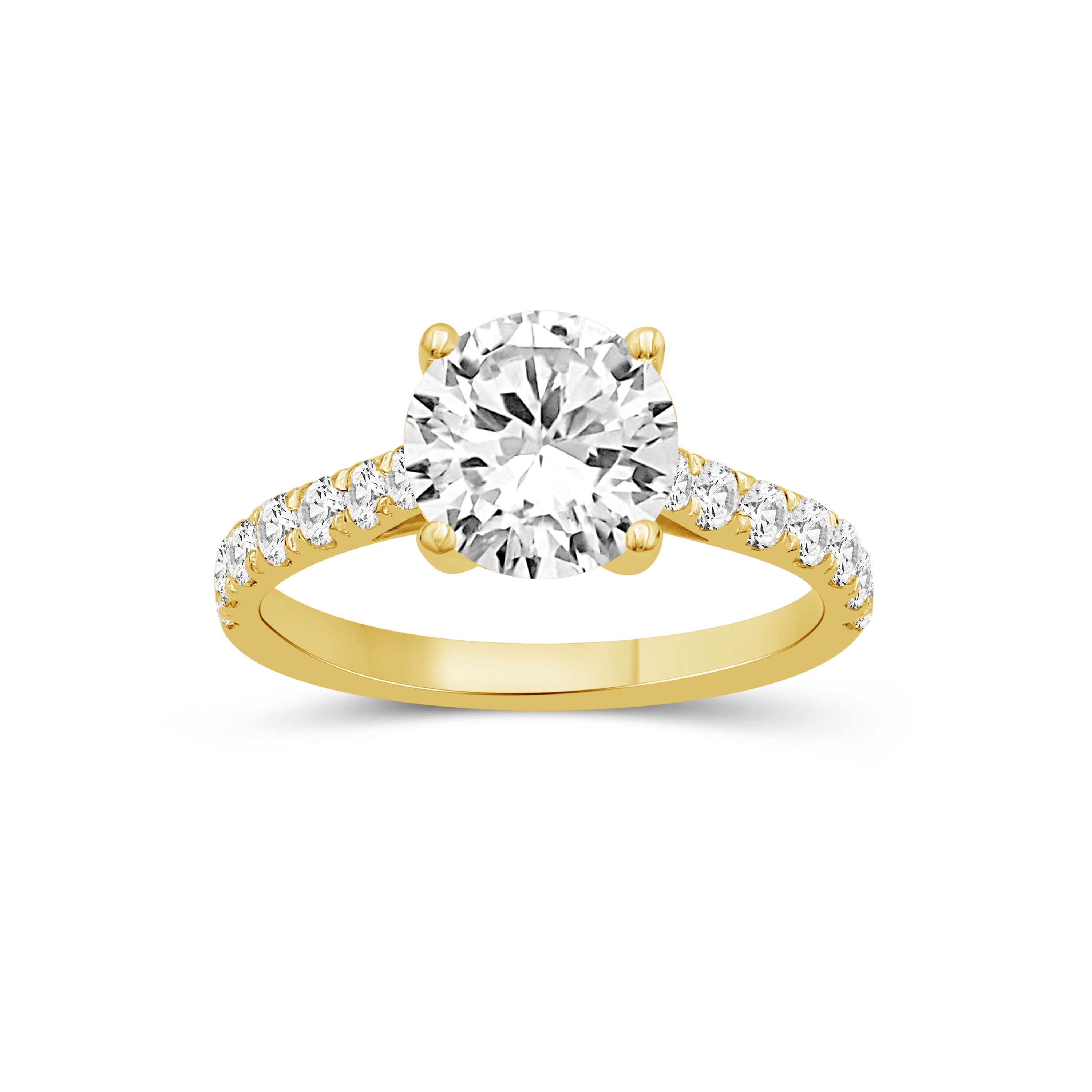 Venturant 1.50-4.50 Carat T.W. Round-cut Lab Grown Diamond (F/VS+) 14K Gold Solitaire Band Ring