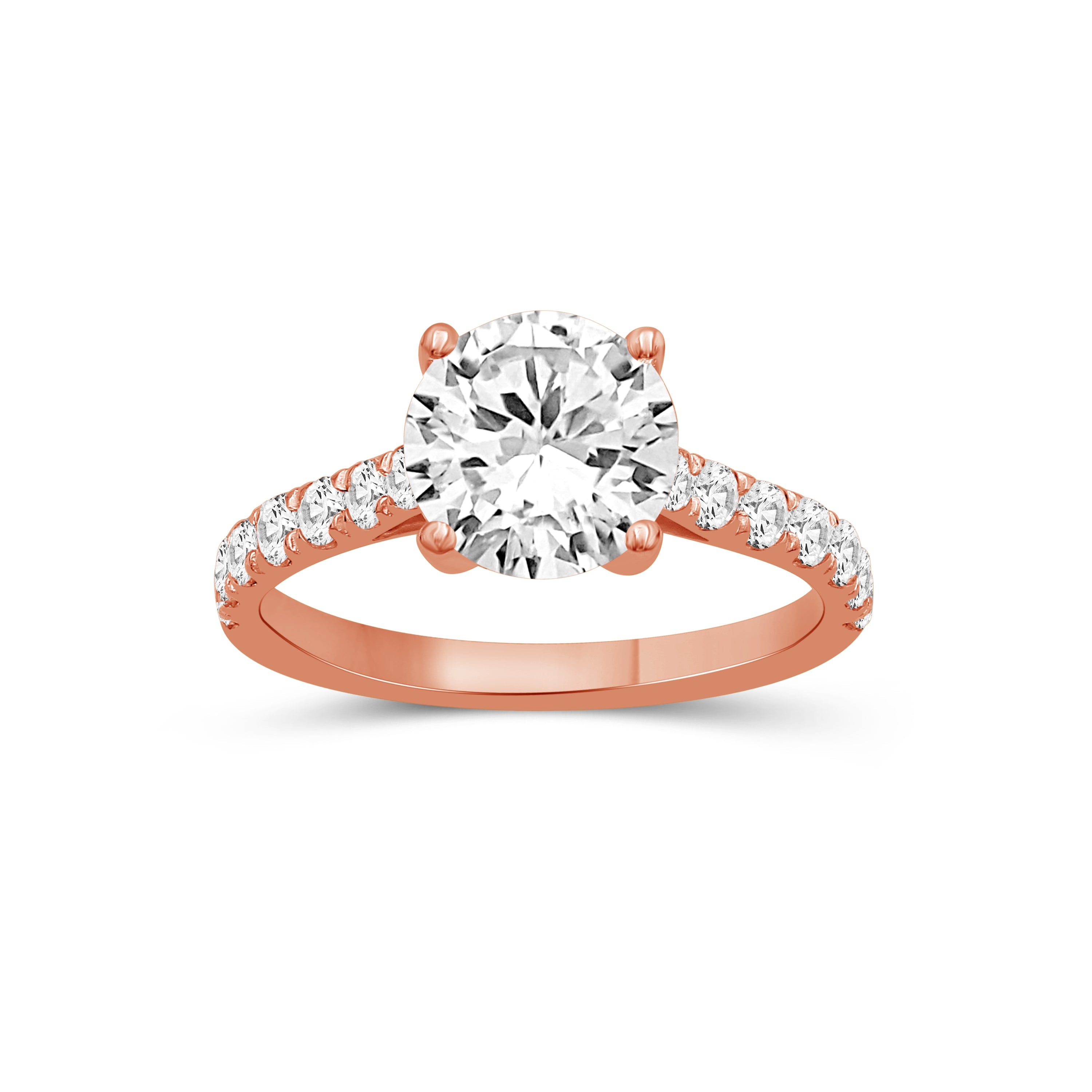 Venturant 1.50-4.50 Carat T.W. Round-cut Lab Grown Diamond (F/VS+) 14K Gold Solitaire Band Ring