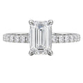 Venturant 1.50-4.50 Carat T.W. Emerald and Round-cut Lab Grown Diamond (F/VS+) 14K Gold Solitaire Band Ring