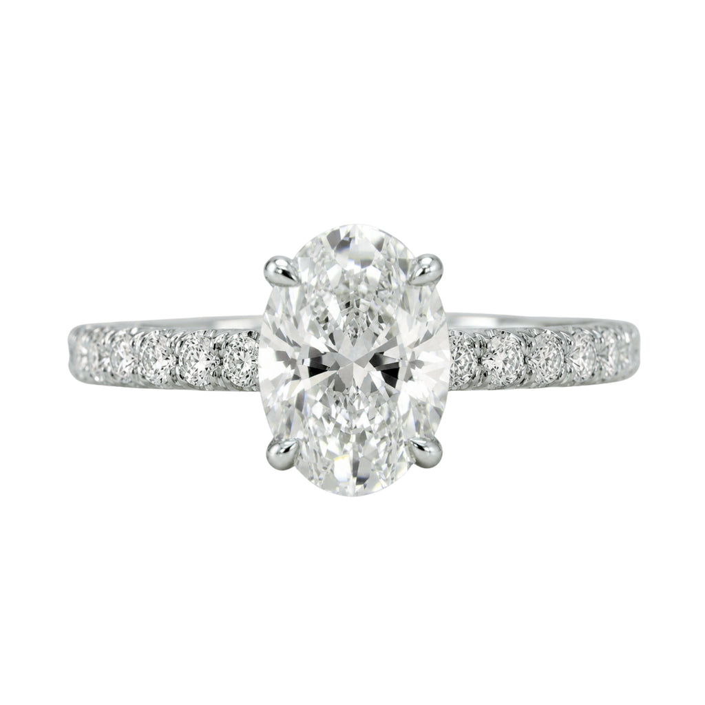 Venturant 1.50-4.50 Carat T.W. Oval and Round-cut Lab Grown Diamond (F/VS+) 14K Gold Solitaire Band Ring