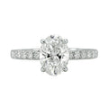 Venturant 1.50-4.50 Carat T.W. Oval and Round-cut Lab Grown Diamond (F/VS+) 14K Gold Solitaire Band Ring