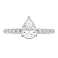 Venturant 1.50-4.50 Carat T.W. Pear and Round-cut Lab Grown Diamond (F/VS+) 14K Gold Solitaire Band Ring