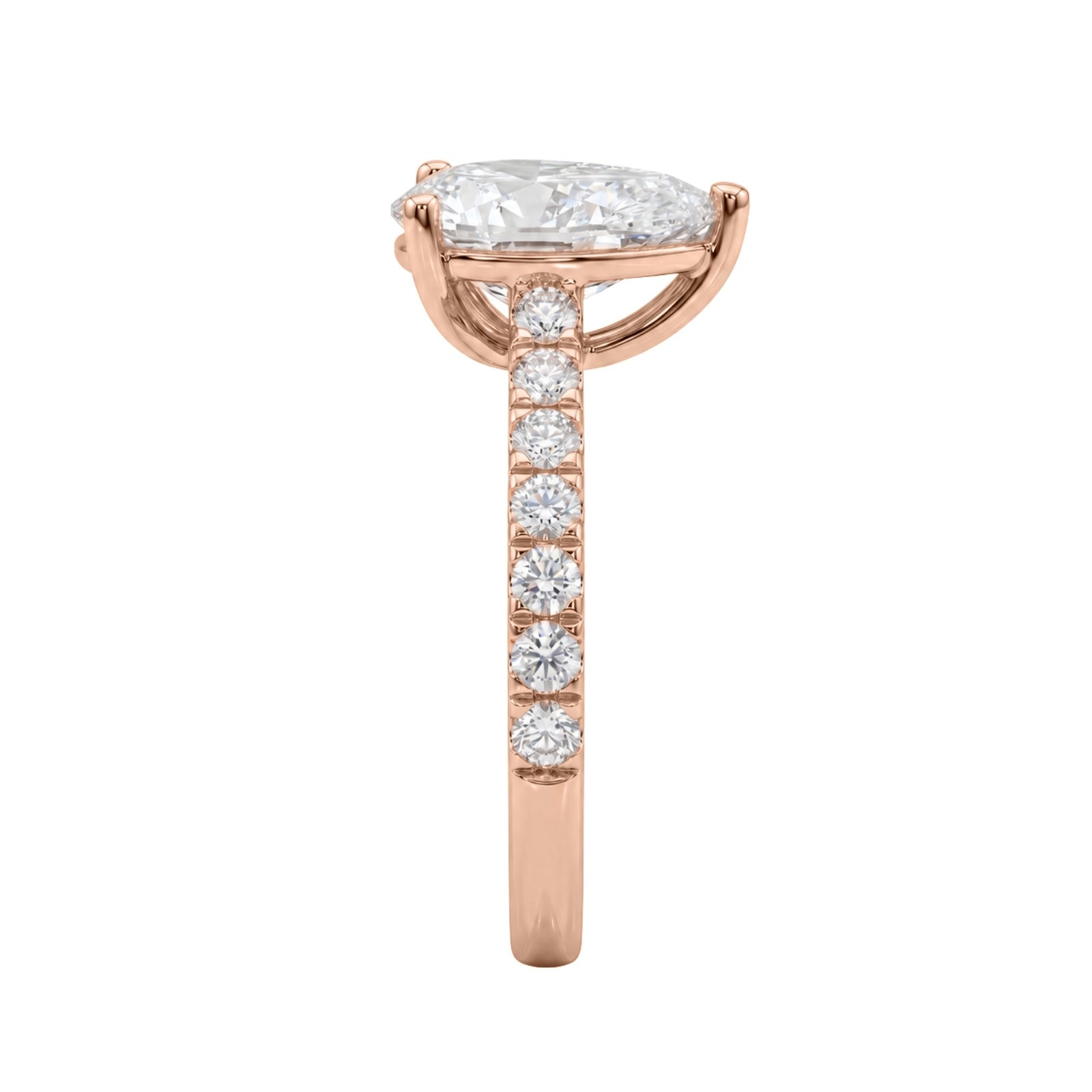 Venturant 1.50-4.50 Carat T.W. Pear and Round-cut Lab Grown Diamond (F/VS+) 14K Gold Solitaire Band Ring