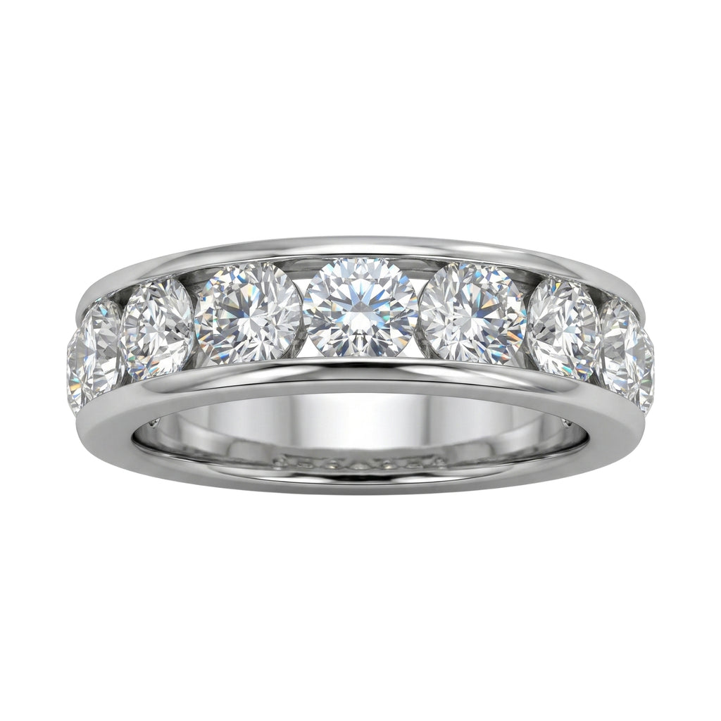 Venturant 0.50 - 3.00 Carat T.W. Round-cut Lab Grown Diamond (F/VS+) 14K Gold 11 Stone Channel Set Ring