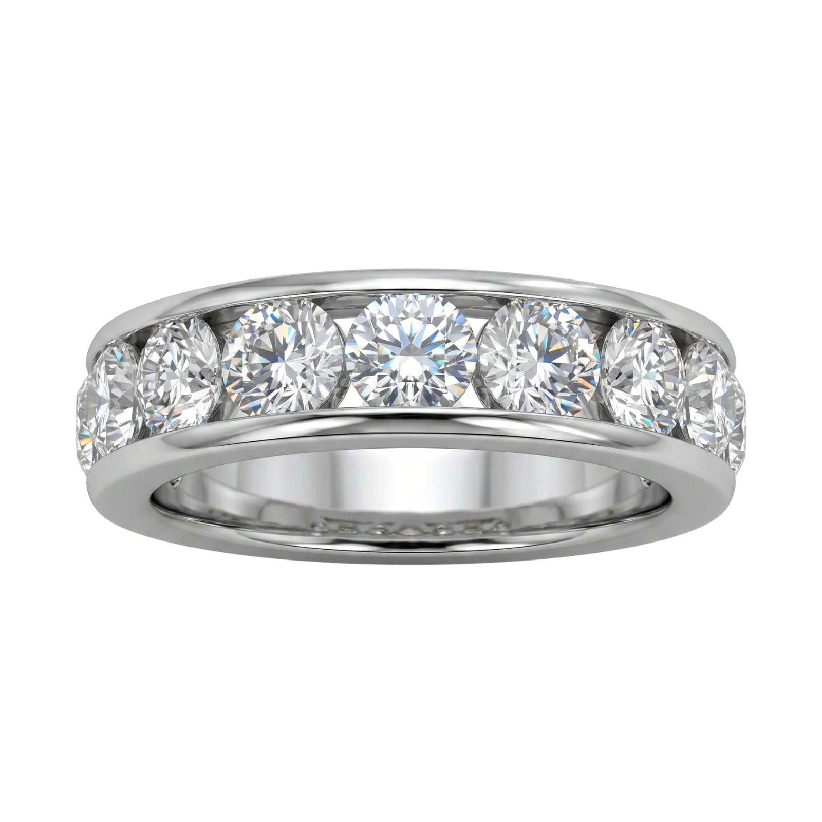 Venturant 0.50 - 3.00 Carat T.W. Round-cut Lab Grown Diamond (F/VS+) 14K Gold 11 Stone Channel Set Ring