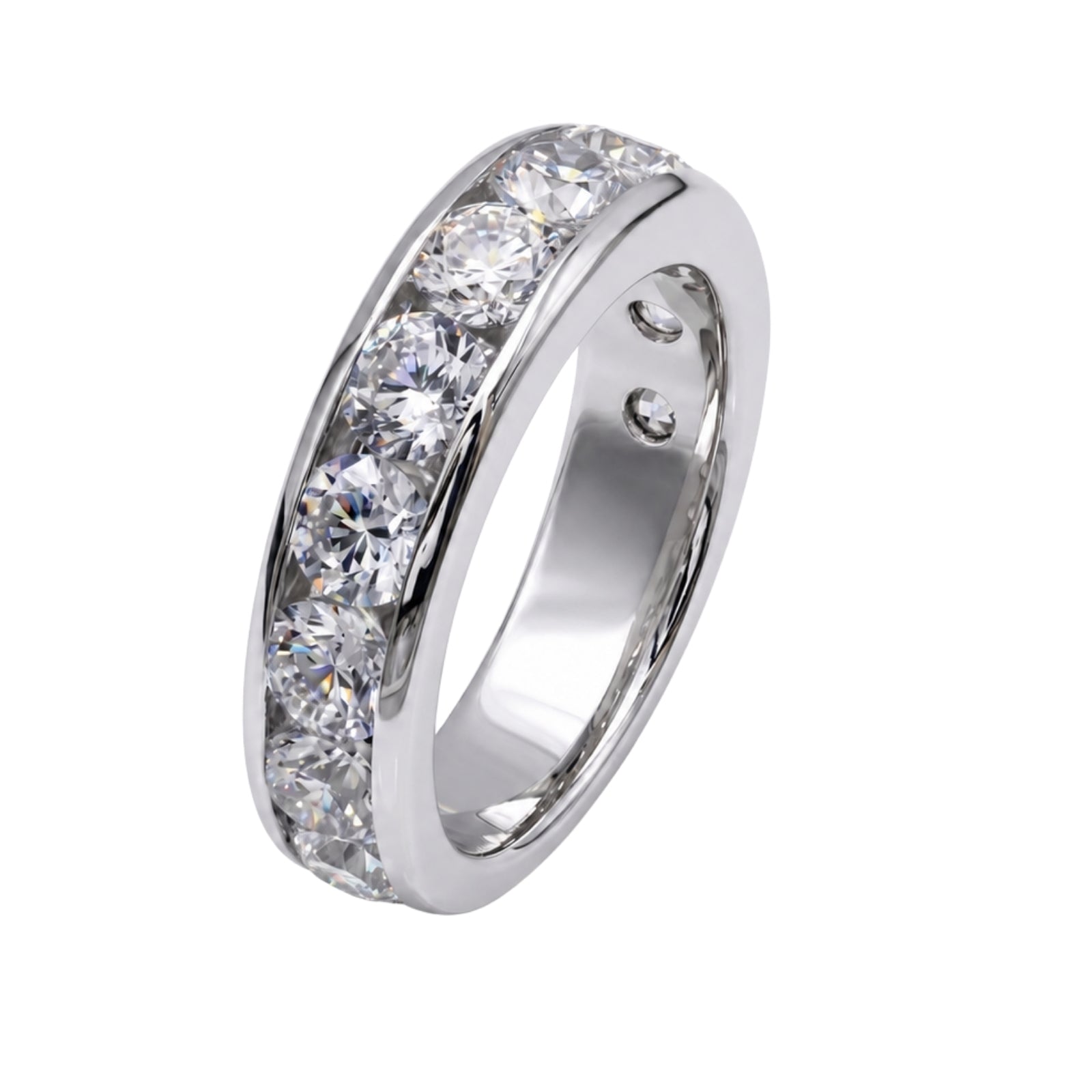Venturant 0.50 - 3.00 Carat T.W. Round-cut Lab Grown Diamond (F/VS+) 14K Gold 11 Stone Channel Set Ring
