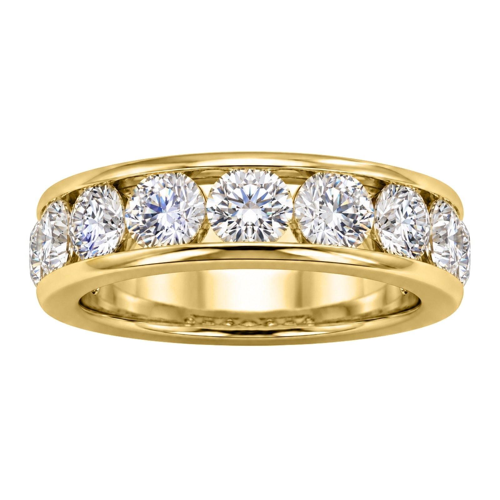Venturant 0.50 - 3.00 Carat T.W. Round-cut Lab Grown Diamond (F/VS+) 14K Gold 11 Stone Channel Set Ring