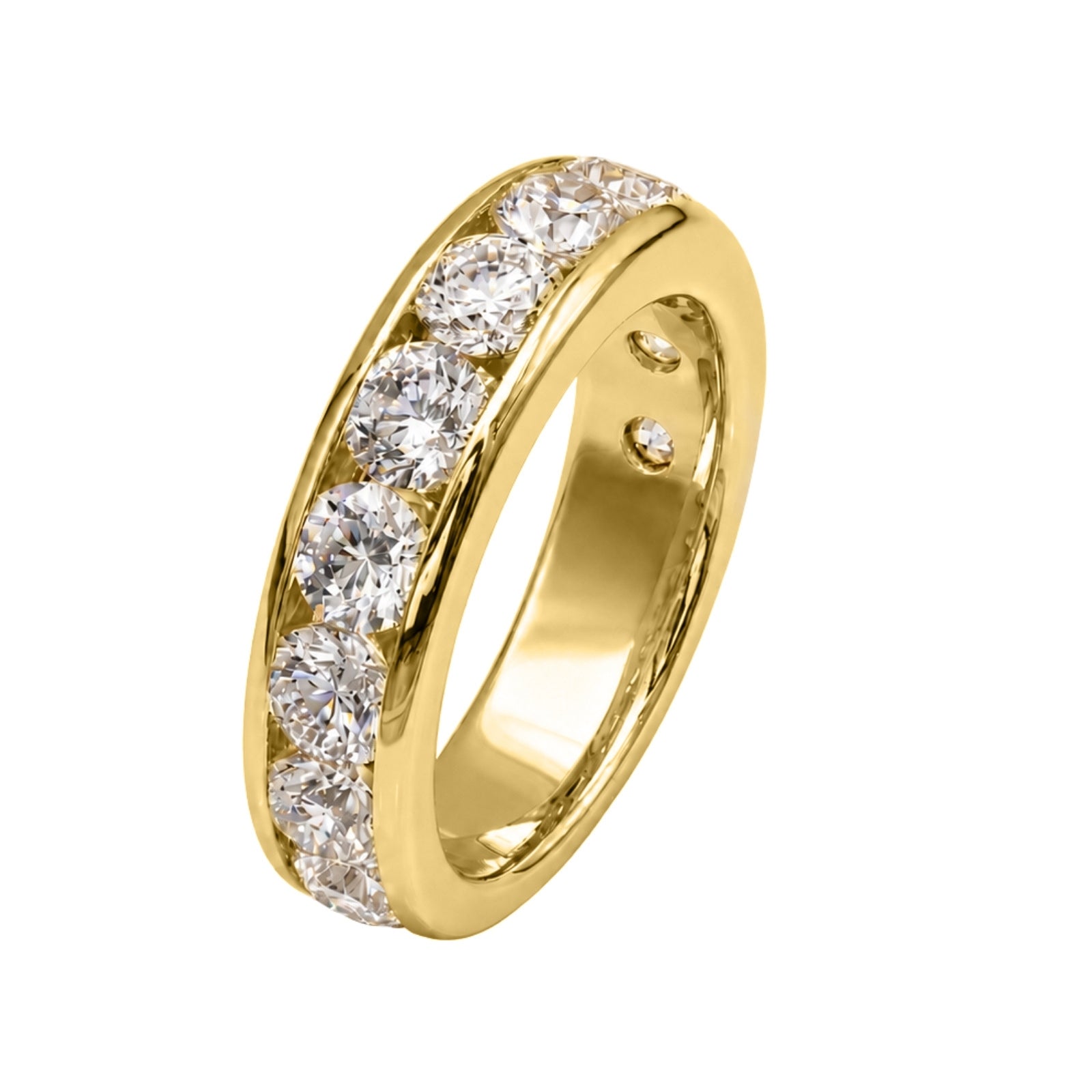 Venturant 0.50 - 3.00 Carat T.W. Round-cut Lab Grown Diamond (F/VS+) 14K Gold 11 Stone Channel Set Ring