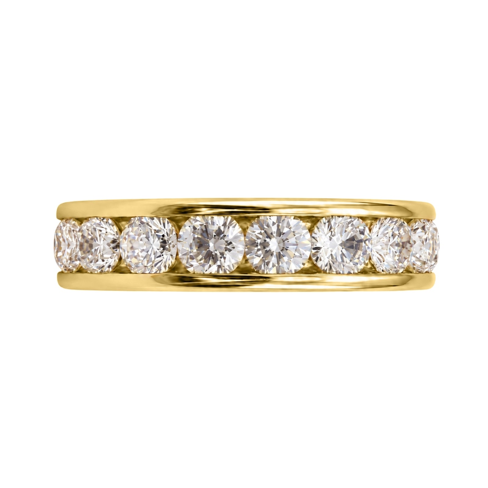 Venturant 0.50 - 3.00 Carat T.W. Round-cut Lab Grown Diamond (F/VS+) 14K Gold 11 Stone Channel Set Ring