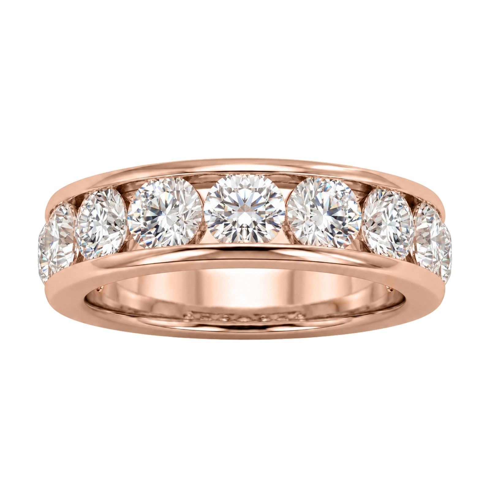 Venturant 0.50 - 3.00 Carat T.W. Round-cut Lab Grown Diamond (F/VS+) 14K Gold 11 Stone Channel Set Ring