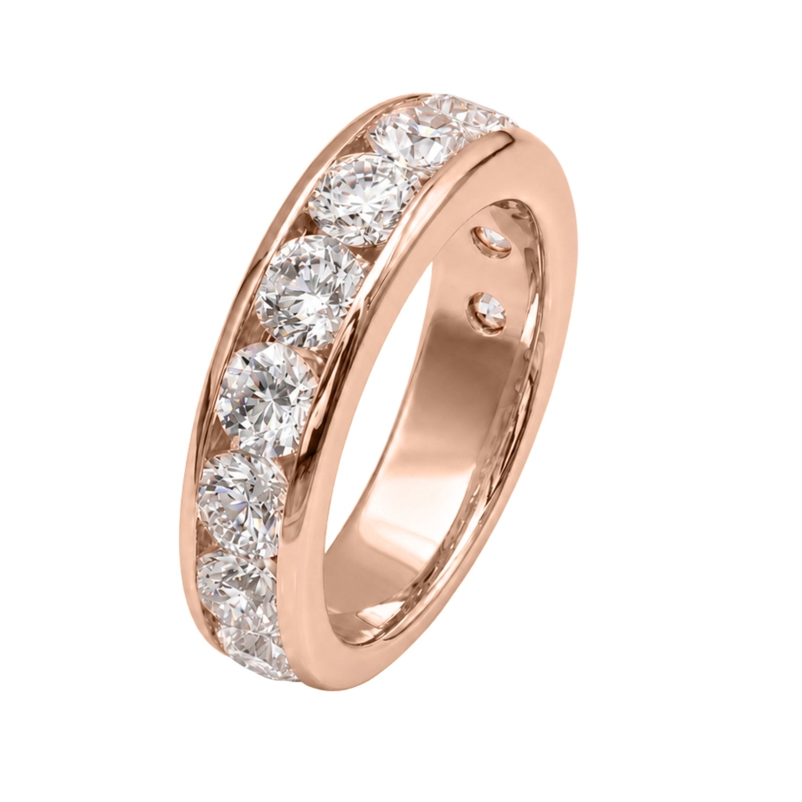 Venturant 0.50 - 3.00 Carat T.W. Round-cut Lab Grown Diamond (F/VS+) 14K Gold 11 Stone Channel Set Ring