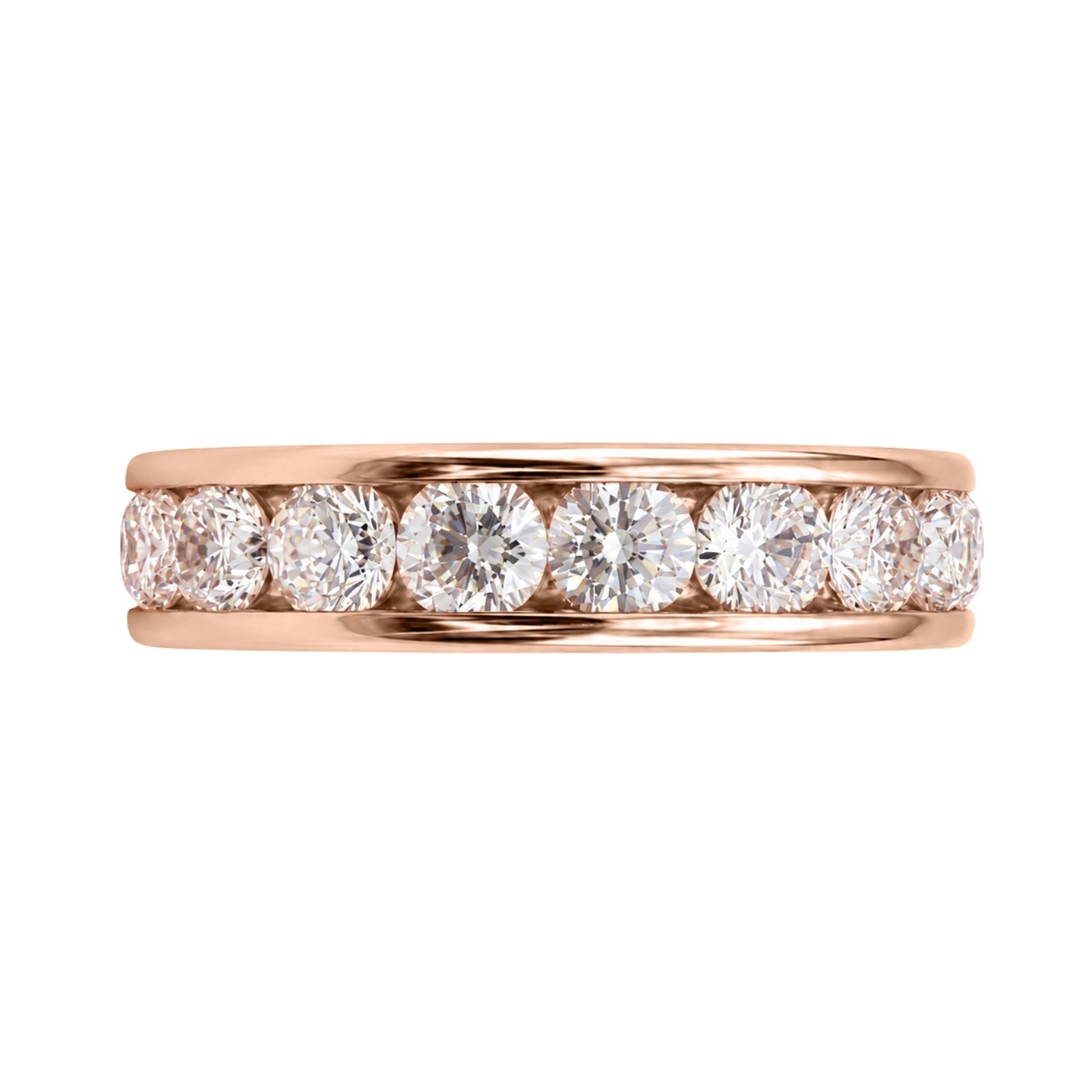 Venturant 0.50 - 3.00 Carat T.W. Round-cut Lab Grown Diamond (F/VS+) 14K Gold 11 Stone Channel Set Ring