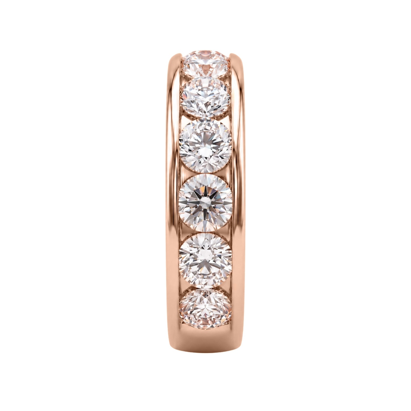 Venturant 0.50 - 3.00 Carat T.W. Round-cut Lab Grown Diamond (F/VS+) 14K Gold 11 Stone Channel Set Ring